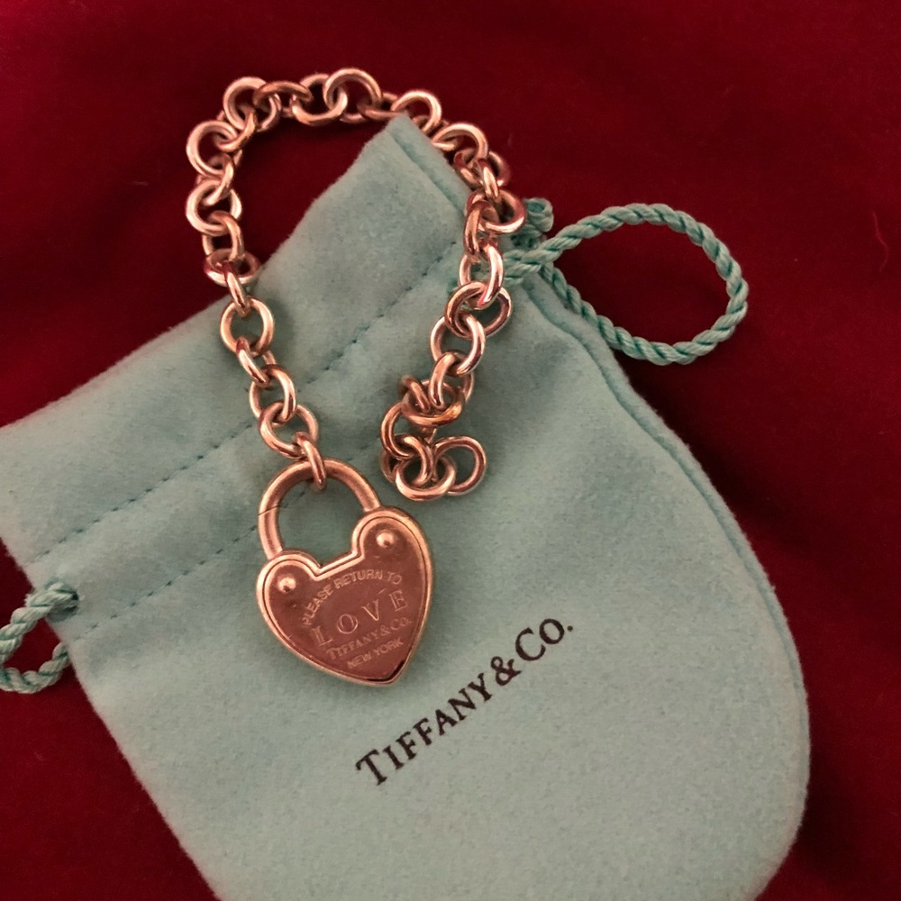 Tiffany & Co Silver Love Heart Lock Bracelet
